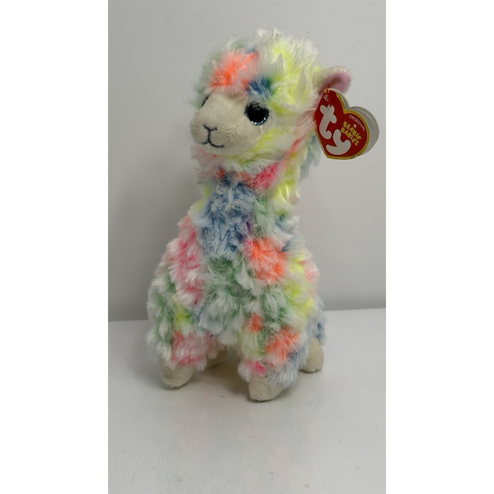 TY Beanie Babies Lola the Llama 8" Plush Rainbow Multicolored Stuffed Animal